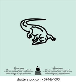 Web line icon. Alligator, crocodile; wild animals