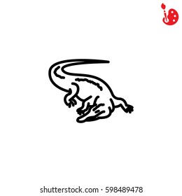 Web line icon. Alligator, crocodile; wild animals