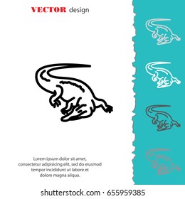 Web line icon. Alligator, crocodile; wild animals