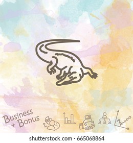 Web line icon. Alligator, crocodile; wild animals