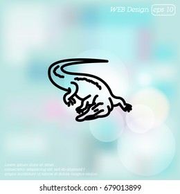 Web line icon. Alligator, crocodile; wild animals
