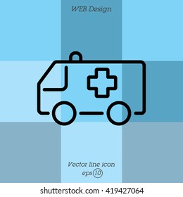 Web line icon. Ambulance