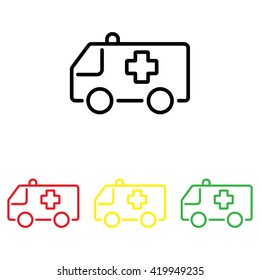 Web line icon. Ambulance