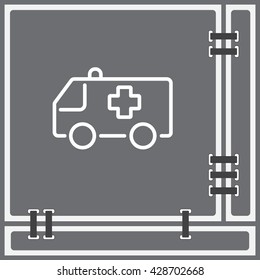 Web line icon. Ambulance