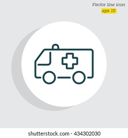 Web line icon. Ambulance