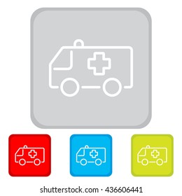 Web line icon. Ambulance