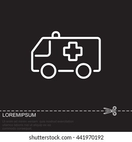 Web line icon. Ambulance