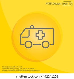 Web line icon. Ambulance