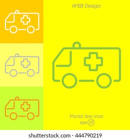 Web line icon. Ambulance
