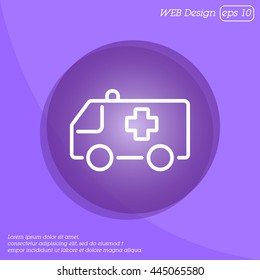 Web line icon. Ambulance