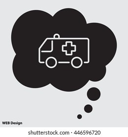 Web line icon. Ambulance