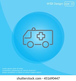 Web line icon. Ambulance