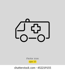 Web line icon. Ambulance