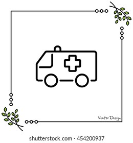Web line icon. Ambulance