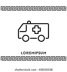 Web line icon. Ambulance