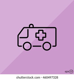 Web line icon. Ambulance