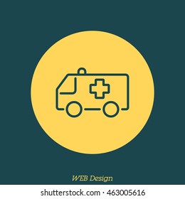 Web line icon. Ambulance