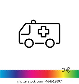 Web line icon. Ambulance