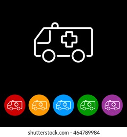 Web line icon. Ambulance