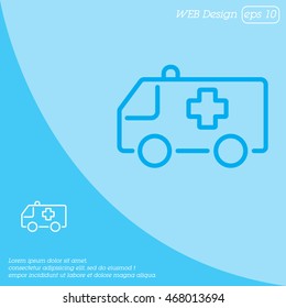 Web line icon. Ambulance