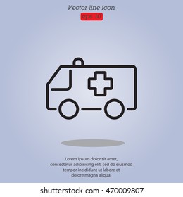 Web line icon. Ambulance