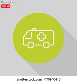 Web line icon. Ambulance