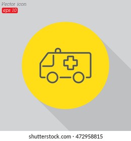 Web line icon. Ambulance