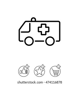 Web line icon. Ambulance