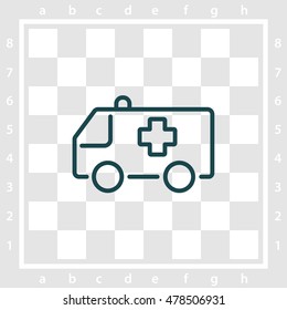Web line icon. Ambulance