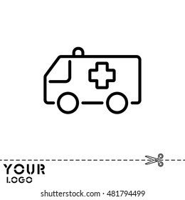 Web line icon. Ambulance