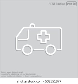 Web line icon. Ambulance