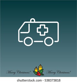 Web line icon. Ambulance