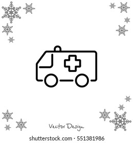 Web line icon. Ambulance