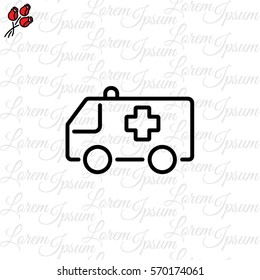 Web line icon. Ambulance