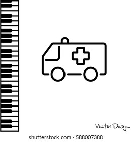 Web line icon. Ambulance