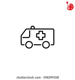 Web line icon. Ambulance