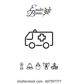 Web line icon. Ambulance