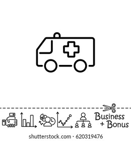Web line icon. Ambulance