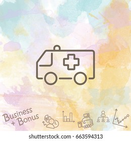 Web line icon. Ambulance