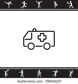 Web line icon. Ambulance