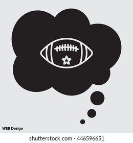 Web line icon. American football 