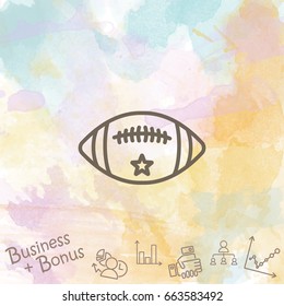 Web line icon. American football 