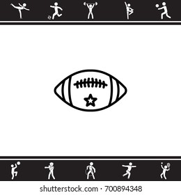 Web line icon. American football 