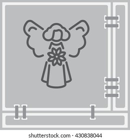 Web line icon. Angel with flower