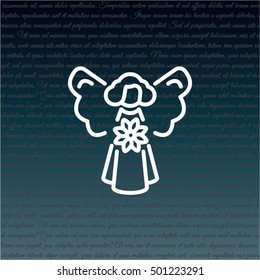 Web line icon. Angel with flower