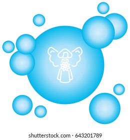 Web line icon. Angel with flower