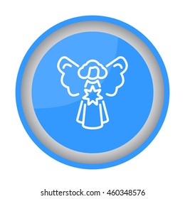 Web line icon. Angel with star, Christmas angel