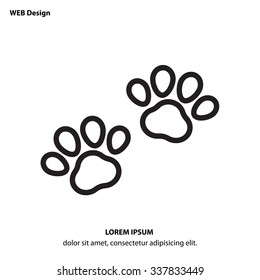 Web line icon. Animal footprint.