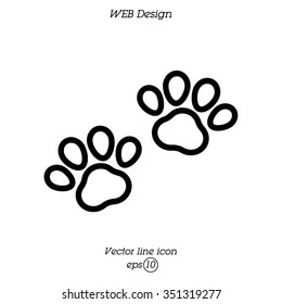 Web line icon. Animal footprint.