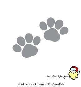 Web line icon. Animal footprint.
